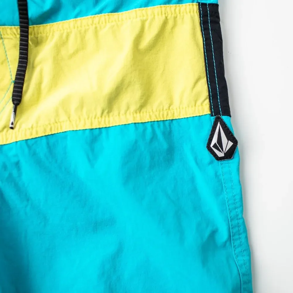 Volcom Liberators Board Shorts Youth Boys Size 28 Turquoise Colorblock Swim